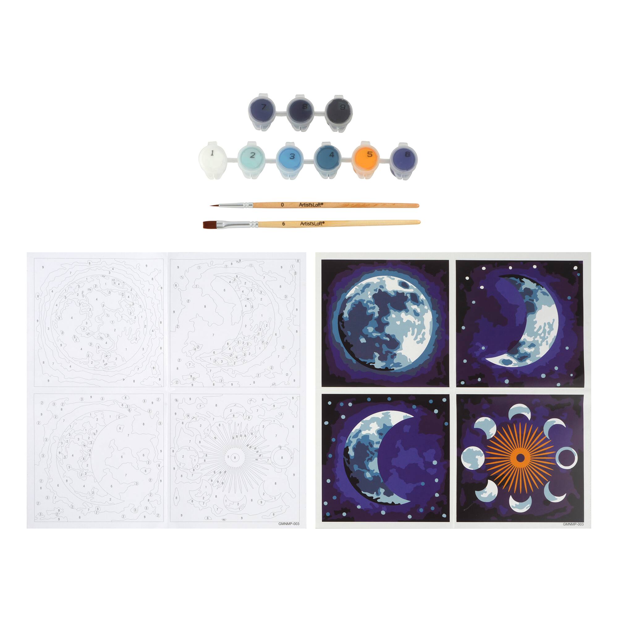 Lunar Phases Paint-by-Number Gallery Mini Kit by Artist's Loft®